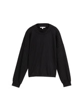 Load image into Gallery viewer, TOM TAILOR DENIM PINSTRIPE SWEATSHIRT black grey pinstripe
