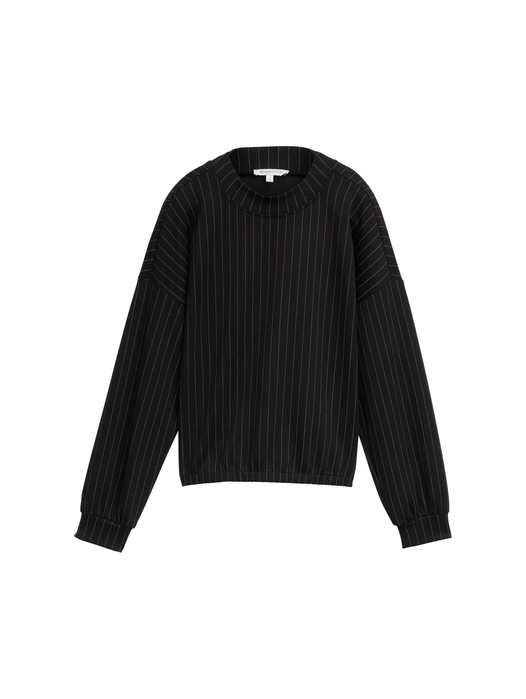 TOM TAILOR DENIM PINSTRIPE SWEATSHIRT black grey pinstripe