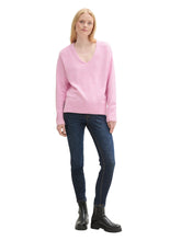 Afbeelding in Gallery-weergave laden, TOM TAILOR DENIM COZY V-NECK PULLOVER soft pink melange
