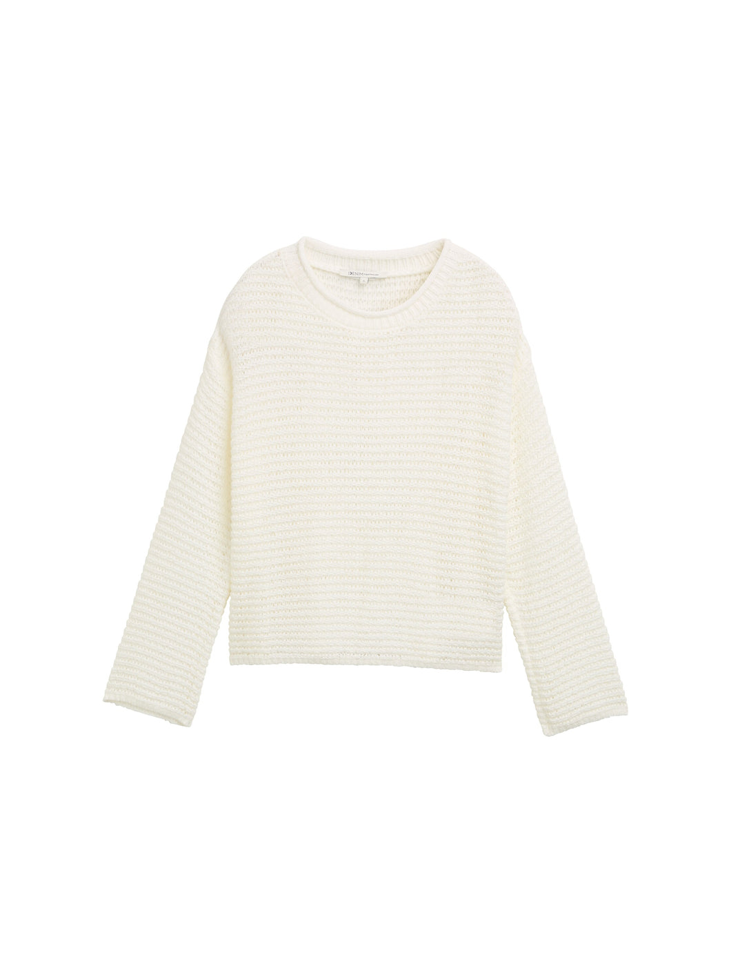 TOM TAILOR DENIM TAPE YARN PULLOVER off white