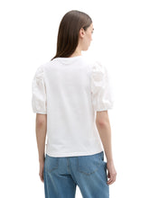 Afbeelding in Gallery-weergave laden, TOM TAILOR DENIM T-SHIRT WITH PUFF SLEEVE white
