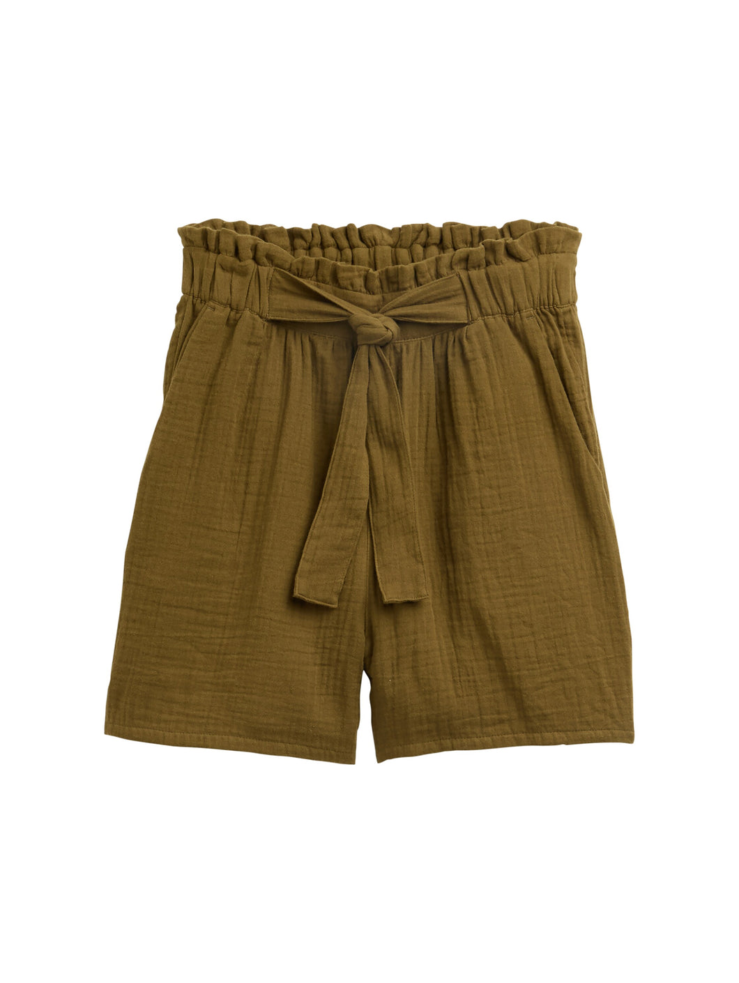 TOM TAILOR DENIM TEXTURED SOFT SHORTS golden olive green