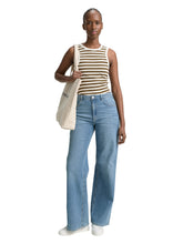 Afbeelding in Gallery-weergave laden, TOM TAILOR DENIM RIB RACERBACK TOP olive white stripe
