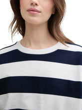 Afbeelding in Gallery-weergave laden, TOM TAILOR DENIM CREWNECK SWEATSHIRT navy white block stripe
