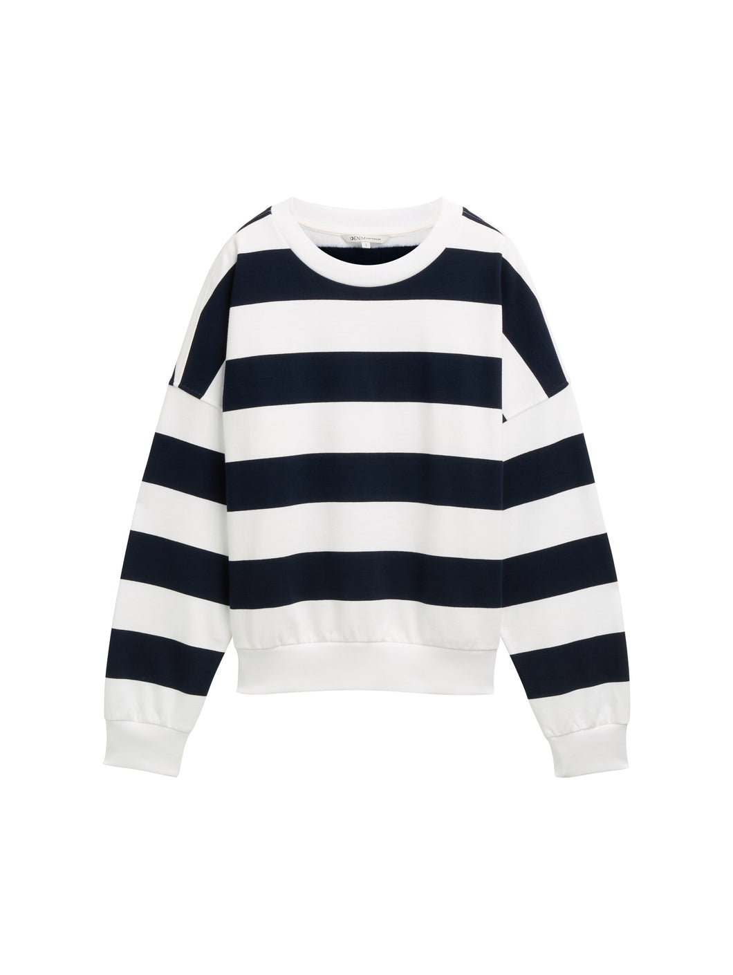 TOM TAILOR DENIM CREWNECK SWEATSHIRT navy white block stripe