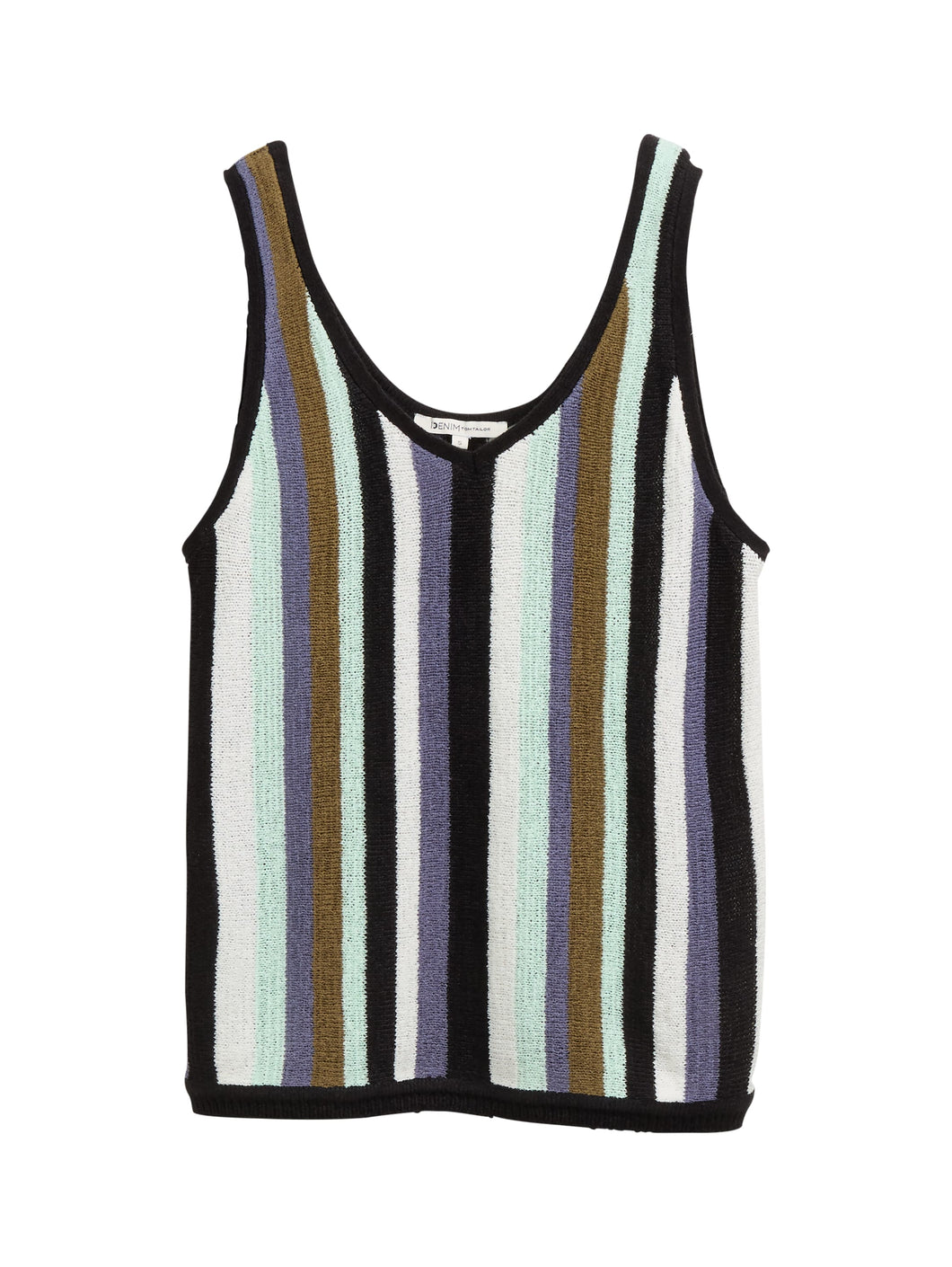 TOM TAILOR DENIM V-NECK KNIT TOP multicolor stripe