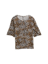 Afbeelding in Gallery-weergave laden, TOM TAILOR DENIM VISCOSE SHIRT WITH PUFF SLEEVE leo print
