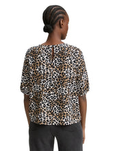 Afbeelding in Gallery-weergave laden, TOM TAILOR DENIM VISCOSE SHIRT WITH PUFF SLEEVE leo print
