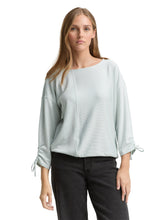 Afbeelding in Gallery-weergave laden, TOM TAILOR DENIM STRUCTURED STRIPE T-SHIRT small mint white stripe
