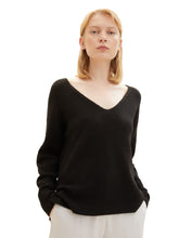 Afbeelding in Gallery-weergave laden, TOM TAILOR DENIM COZY V-NECK PULLOVER deep black
