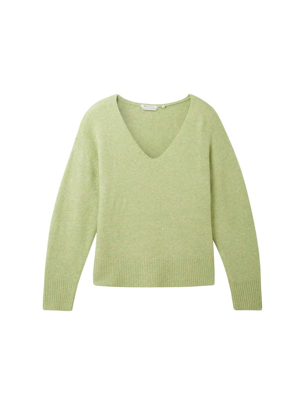 TOM TAILOR DENIM COZY V-NECK PULLOVER dusty pear green melange