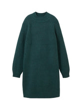 Load image into Gallery viewer, TOM TAILOR DENIM KNIT MOCK NECK DRESS midnight forest green
