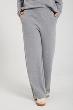 Load image into Gallery viewer, FREEQUENT PANTALON EMBER WIDE LEG FULL LENGTH medium grey mel.
