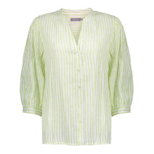 Afbeelding in Gallery-weergave laden, GEISHA BLOUSE STRIPED WITH LUREX off white/lime
