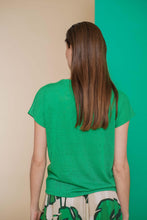 Load image into Gallery viewer, GEISHA T-SHIRT FAKE LINEN WITH TAPE green

