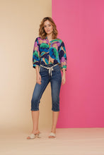 Load image into Gallery viewer, GEISHA BLOUSE purple/green/blue combo
