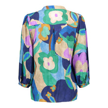 Load image into Gallery viewer, GEISHA BLOUSE purple/green/blue combo

