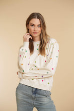 Load image into Gallery viewer, GEISHA SWEATER WITH EMBROIDED FLOWERS light sand/multi color
