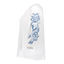 Afbeelding in Gallery-weergave laden, GEISHA BLOUSE EMBROIDERY SLEEVES off white/light blue
