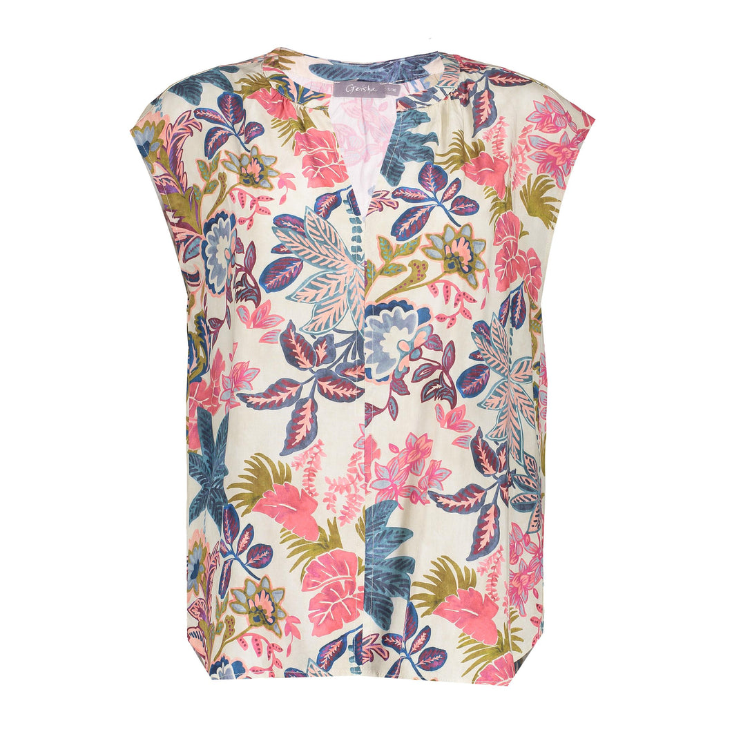 GEISHA TOP off white/blue