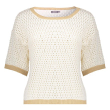 Afbeelding in Gallery-weergave laden, GEISHA PULLOVER CROCHET 2 COLORS off white/beige
