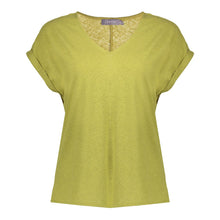 Load image into Gallery viewer, GEISHA TOP LINEN V-NECK green tea
