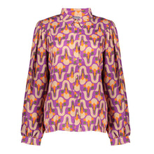 Load image into Gallery viewer, GEISHA BLOUSE purple/coral combi
