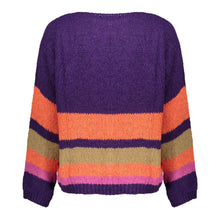 Afbeelding in Gallery-weergave laden, GEISHA PULLOVER STRIPES purple/hot coral/camel
