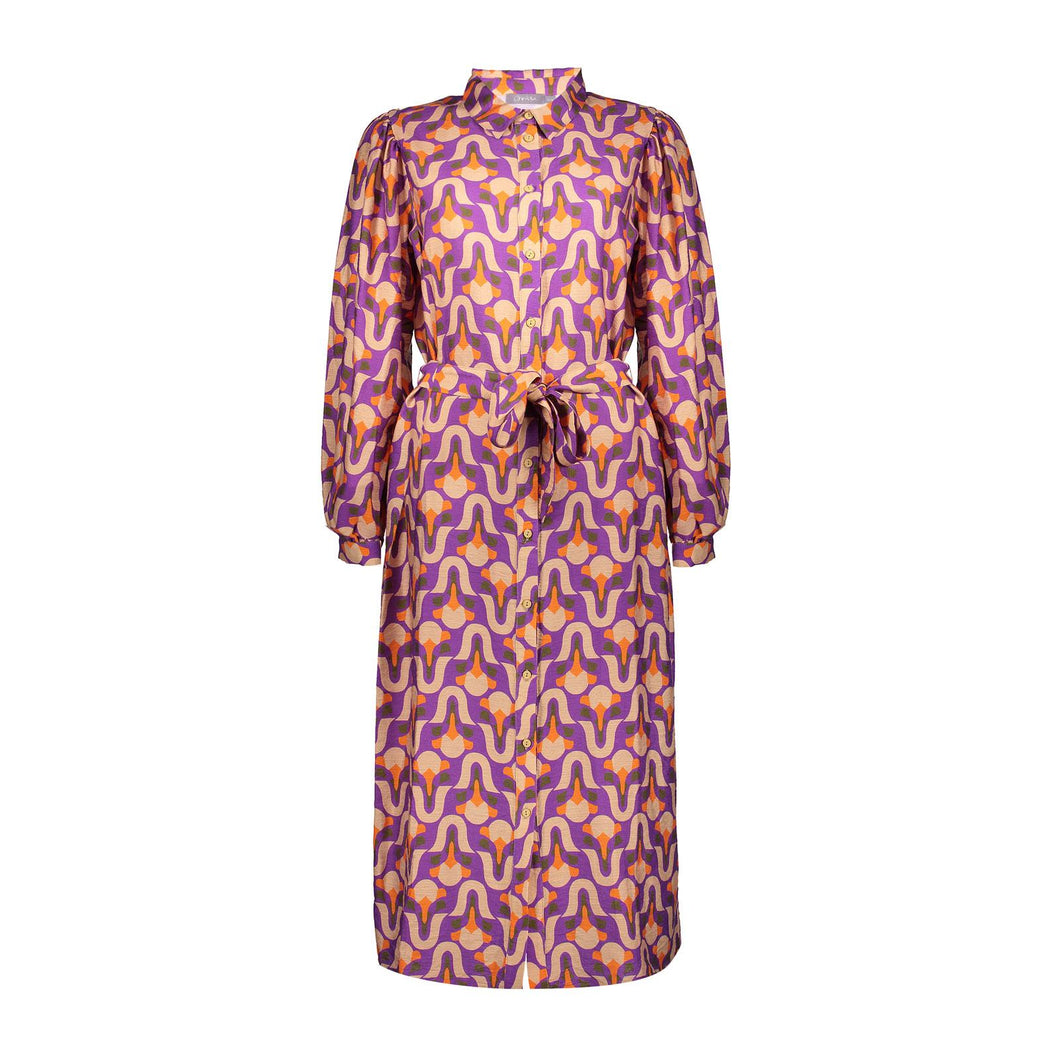 GEISHA DRESS purple/coral combi