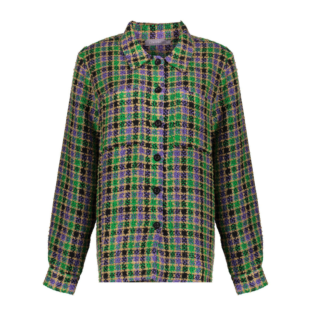 GEISHA BLOUSE green/purple/sand combi