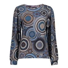 Load image into Gallery viewer, GEISHA SHIRT ROUNDNECK blue/choco
