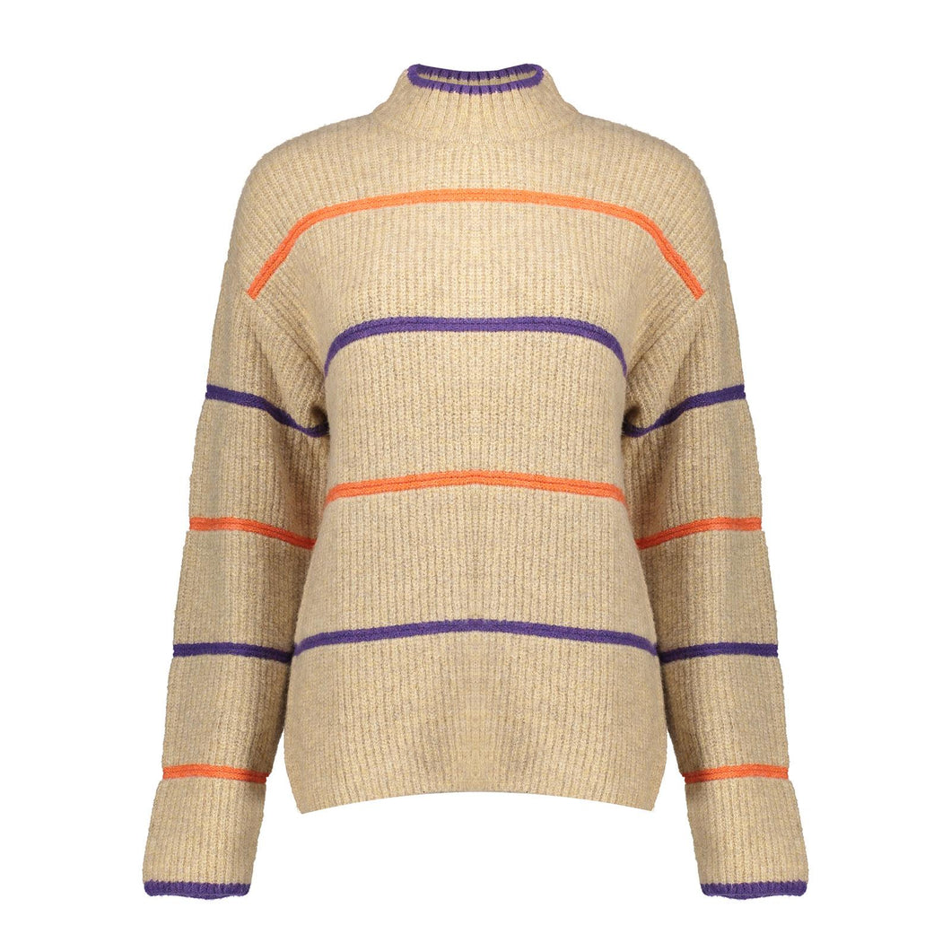 GEISHA PULLOVER COLOR STRIPE sand/orange/purple