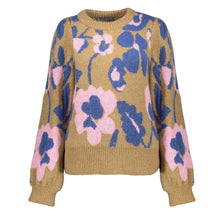 Load image into Gallery viewer, GEISHA PULLOVER JAQUARD FLOWER light sand/navy/pink
