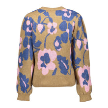 Load image into Gallery viewer, GEISHA PULLOVER JAQUARD FLOWER light sand/navy/pink
