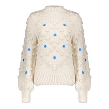 Load image into Gallery viewer, GEISHA PULLOVER DOTS AND FLOWERS light sand blue
