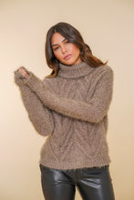 Load image into Gallery viewer, GEISHA PULL CABLES ROLL NECK taupe
