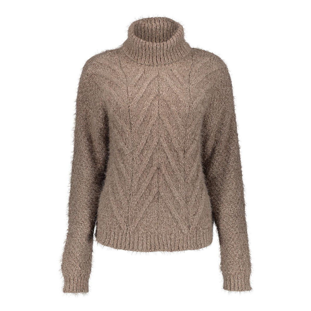 GEISHA PULL CABLES ROLL NECK taupe