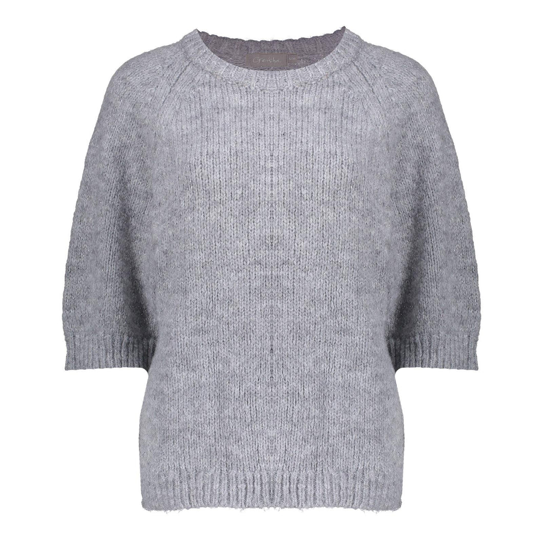 GEISHA PULLOVER 2/3 SLEEVES WITH LUREX grey/silver lurex