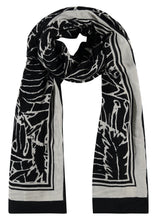 Load image into Gallery viewer, TRAMONTANA SCARF PALM LEAVES print blacks
