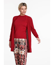 Load image into Gallery viewer, TRAMONTANA CARDIGAN OPEN STITCH stone red
