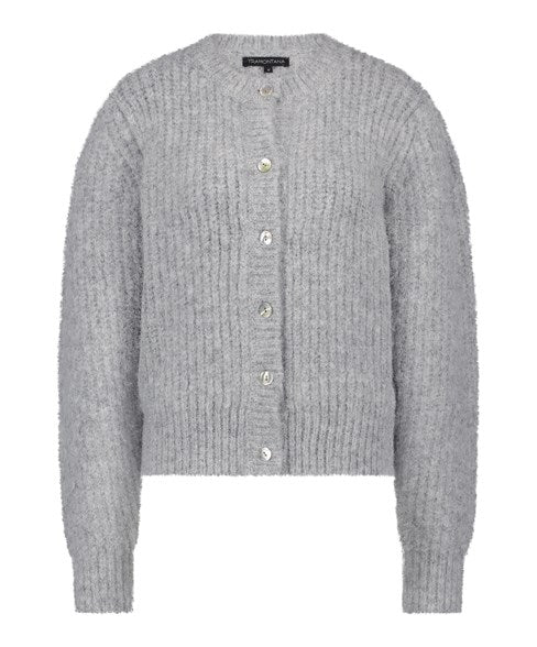 TRAMONTANA CARDIGAN ROUND NECK light grey melange