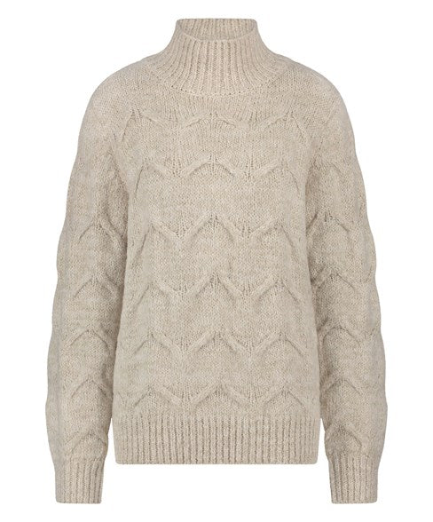 TRAMONTANA JUMPER HIGH NECK LUREX beige melange