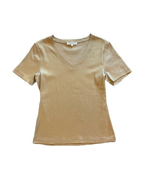 TRAMONTANA COATED RIB T-SHIRT gold
