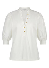Load image into Gallery viewer, TRAMONTANA TOP TRAVEL BUTTON S/S off white
