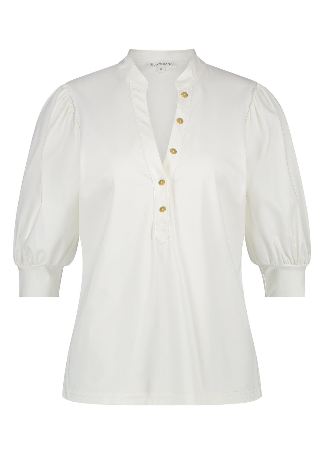TRAMONTANA TOP TRAVEL BUTTON S/S off white