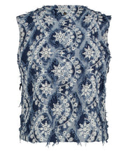 Afbeelding in Gallery-weergave laden, TRAMONTANA FANCY FABRIC GILET blue denim
