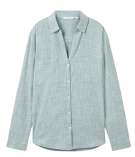 Afbeelding in Gallery-weergave laden, TOM TAILOR BLOUSE WITH SLUB STRUCTURE sea pine green
