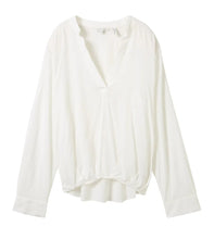 Afbeelding in Gallery-weergave laden, TOM TAILOR BLOUSE WITH PLEAT DETAIL whisper white
