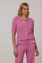 Load image into Gallery viewer, TRAMONTANA CARDIGAN S/S POCKETS rose
