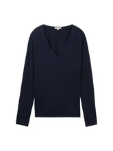 Load image into Gallery viewer, TOM TAILOR SWEATER BASIC V-NECK real navy blue
